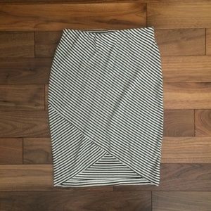 Lush Striped Bodycon Wrap Mini Skirt